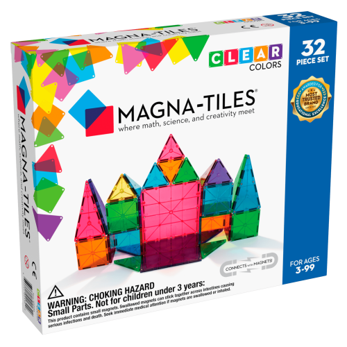 Magna Tiles - 32 Piece Clear Colours Set